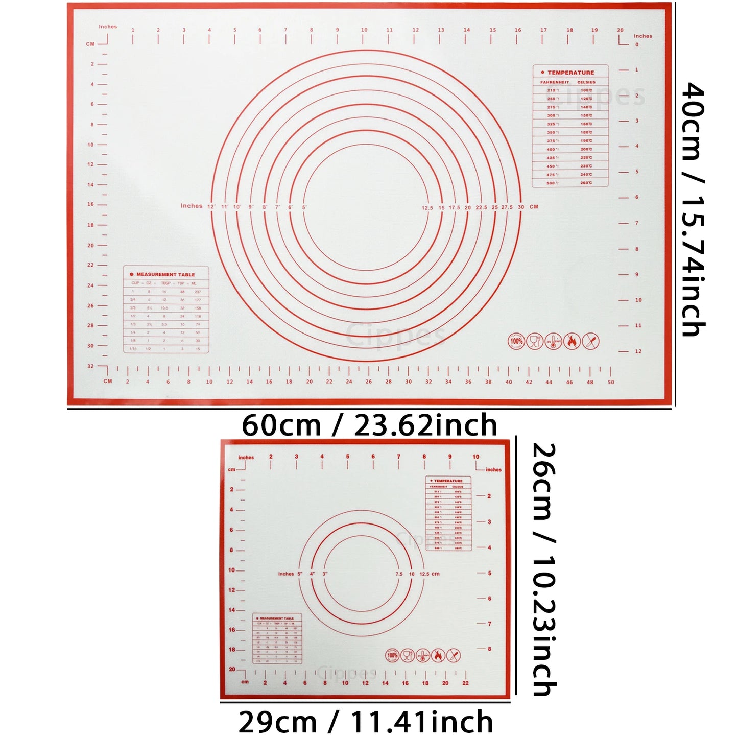 Tappetino per impasto con misure